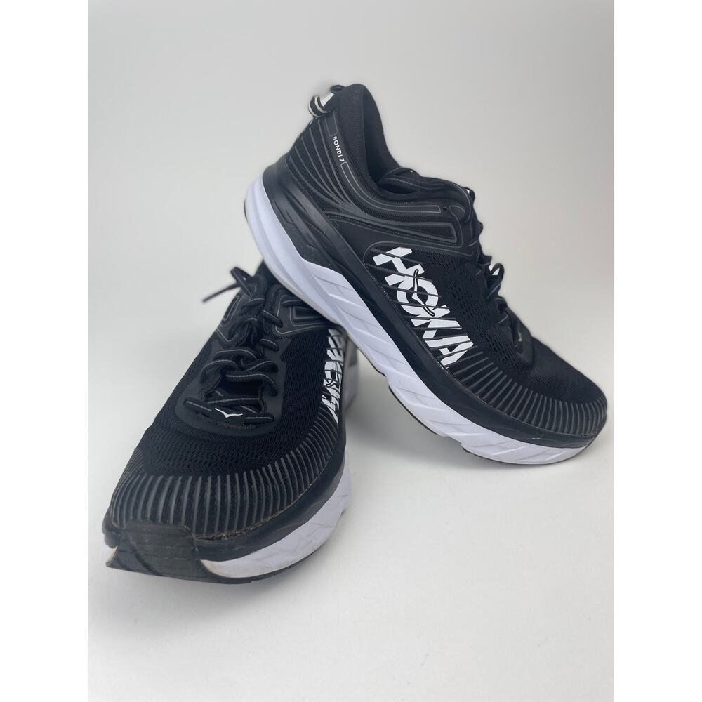 HOKA One One Bondi 7 Running Shoes Men’s 9.5 Black and White